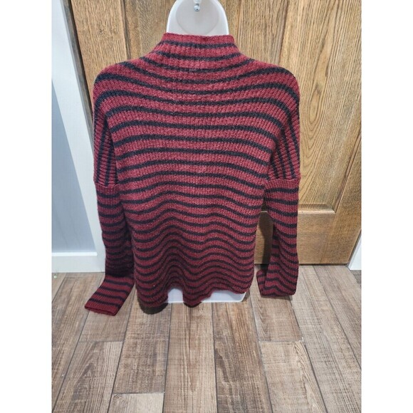 Express Sweater Womens Large Acrylic Mohair Wool Blend Pullover Marron Black - Picture 3 of 6